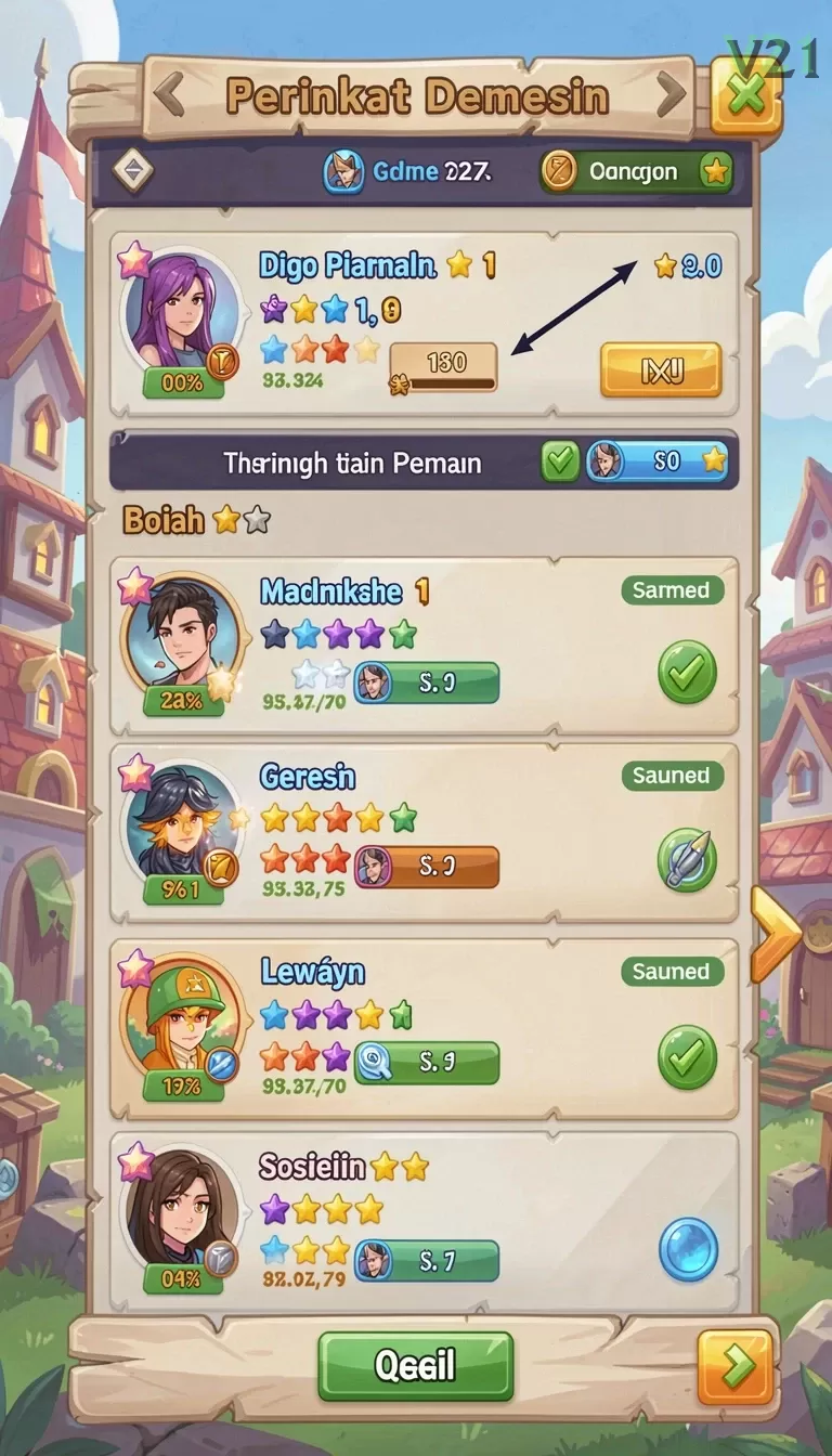 Cuplikan layar 99SL — menu navigasi